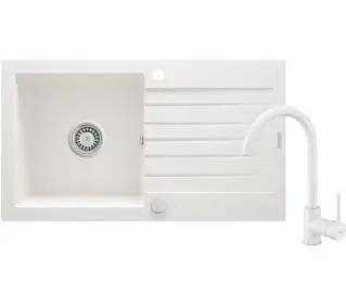 Deante Zorba ZQZVA113 Alabastrowy + bateria Alabastrowy - DRUGI -30%, ALBO 5-TY ZA 1ZŁ - Kup na Raty - RRSO 0%