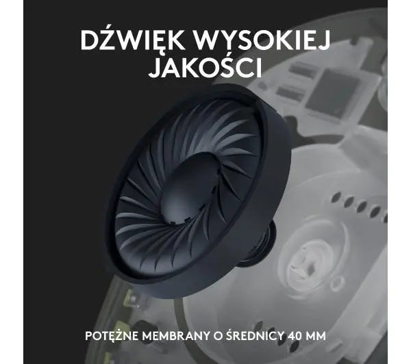 Logitech G435 Lightspeed Nauszne Biały