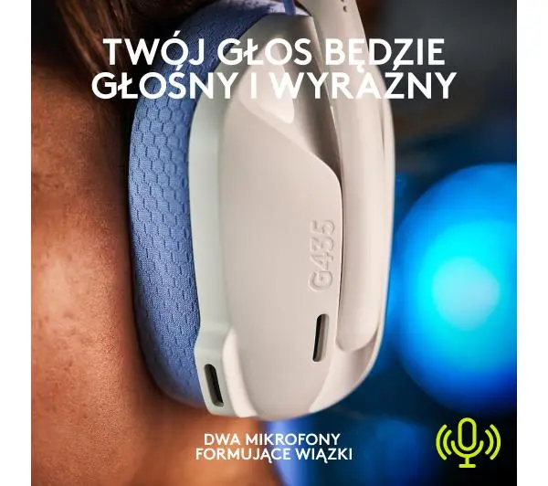 Logitech G435 Lightspeed Nauszne Biały