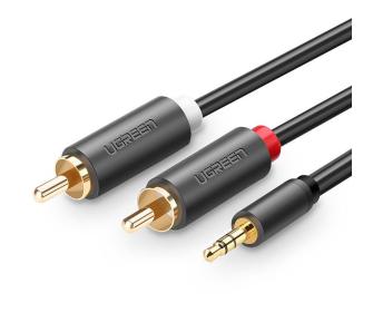 Kabel  audio UGREEN AV102 / 2x RCA do jack 3,5 mm 3m