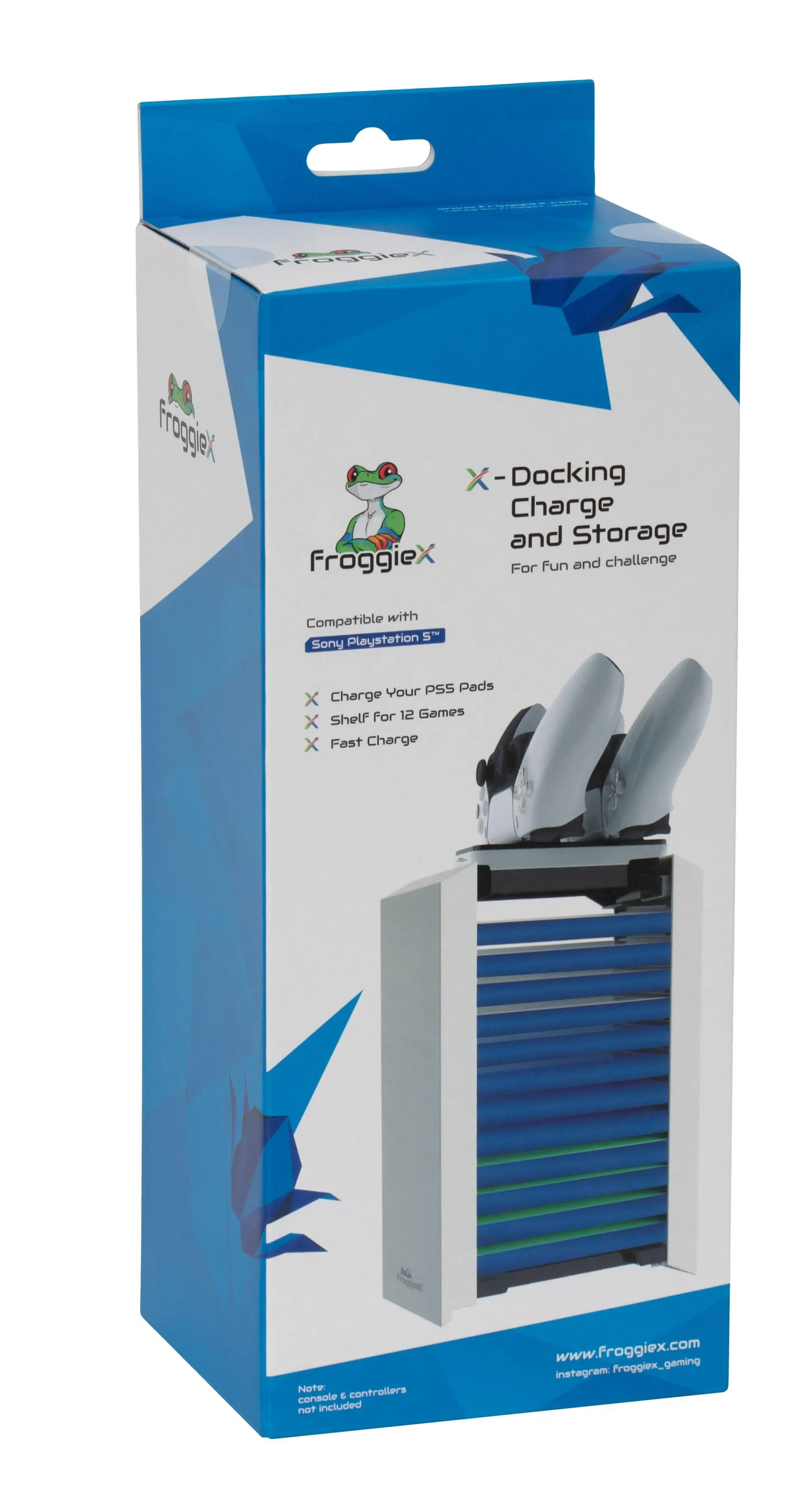Podstawka FroggieX FX-P5-C2-W wielofunkcyjny stojak ładujący do PS5