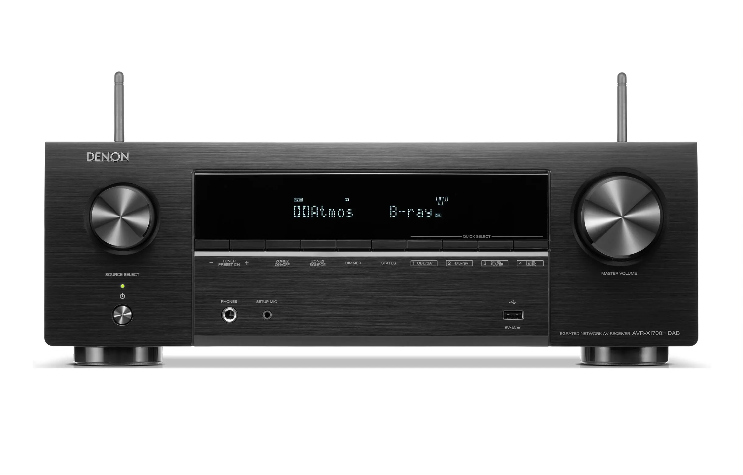 Amplituner Denon AVR-X1700H DAB 7.2-kanałowy Dolby Atmos DTS X Wi-Fi Bluetooth AirPlay Czarny