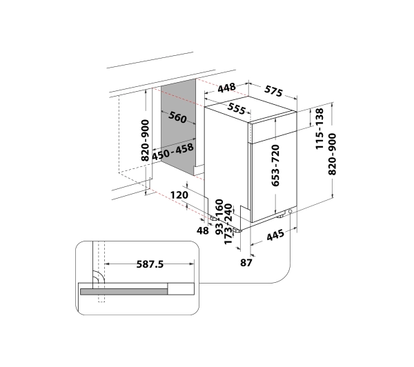Whirlpool WSBO 3O34 PF X 44,8cm Automatyczne otwieranie drzwi Szuflada na sztućce - Kup na Raty - RRSO 0%