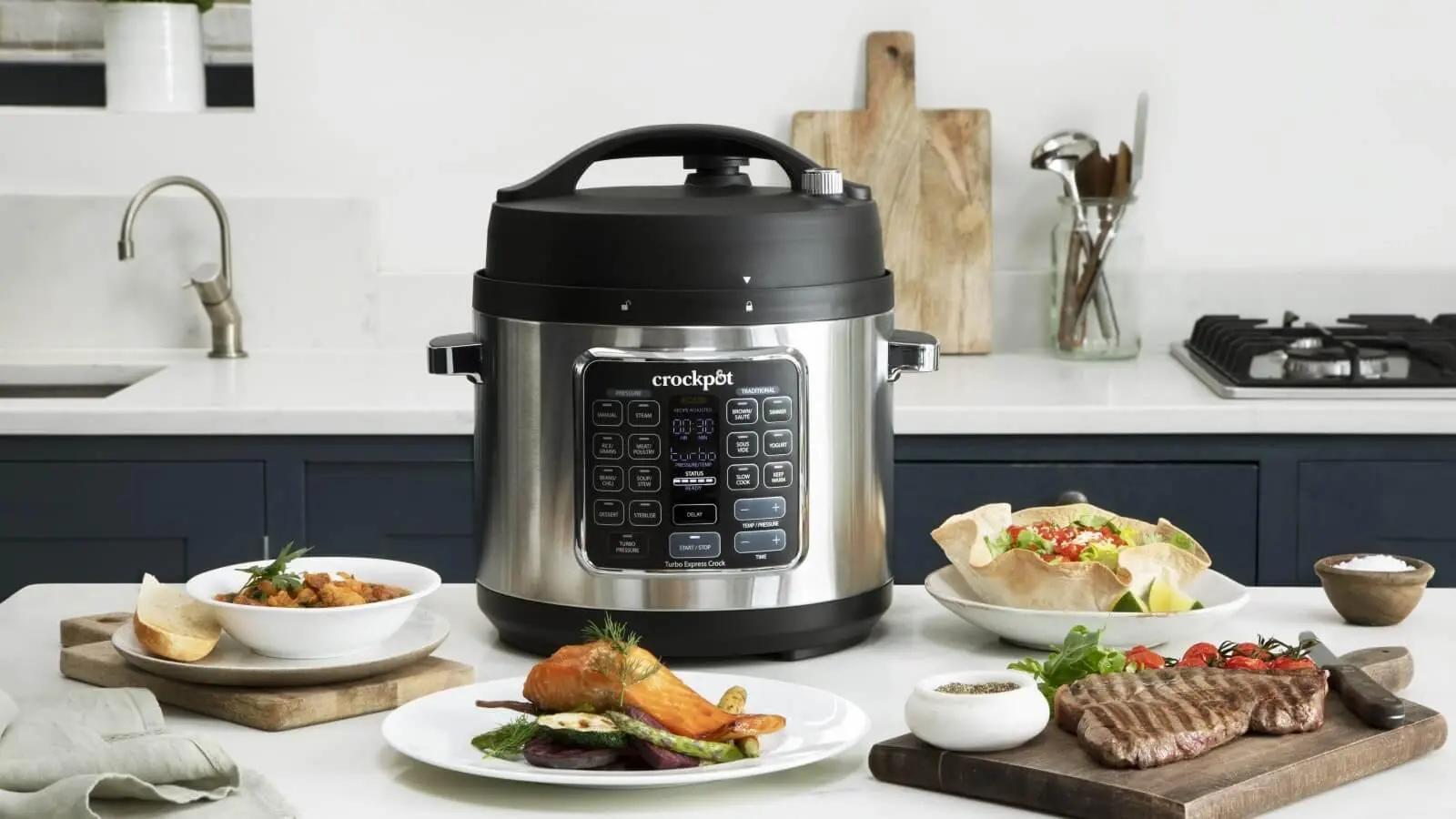 Multicooker Crockpot Turbo Express CSC062X 1400W 5,6l Wkład do gotowania sous vide Ruszt do gotowania na parze