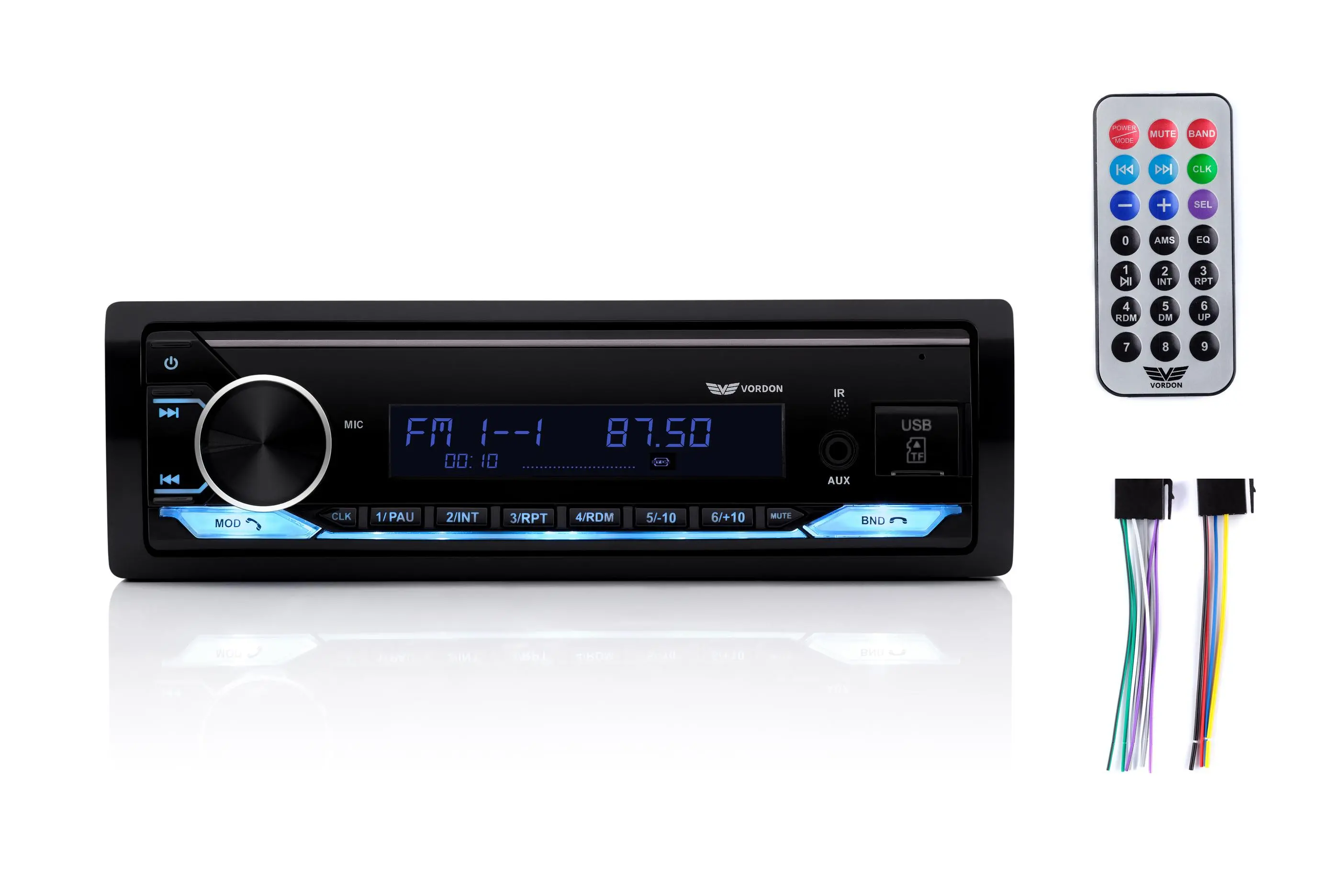 Radioodtwarzacz samochodowy Vordon HT-195BT Oslo z USB/SD 4x60W Bluetooth