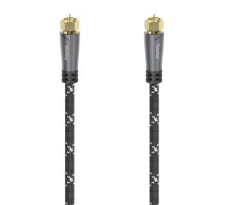 Kabel antenowy Hama 00205077 Premium wtyk F - wtyk F 120dB 1,5m Czarno-szary