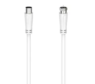 Hama 00205061 wtyk F - gniazdo antenowe 90dB 1,5m Biały