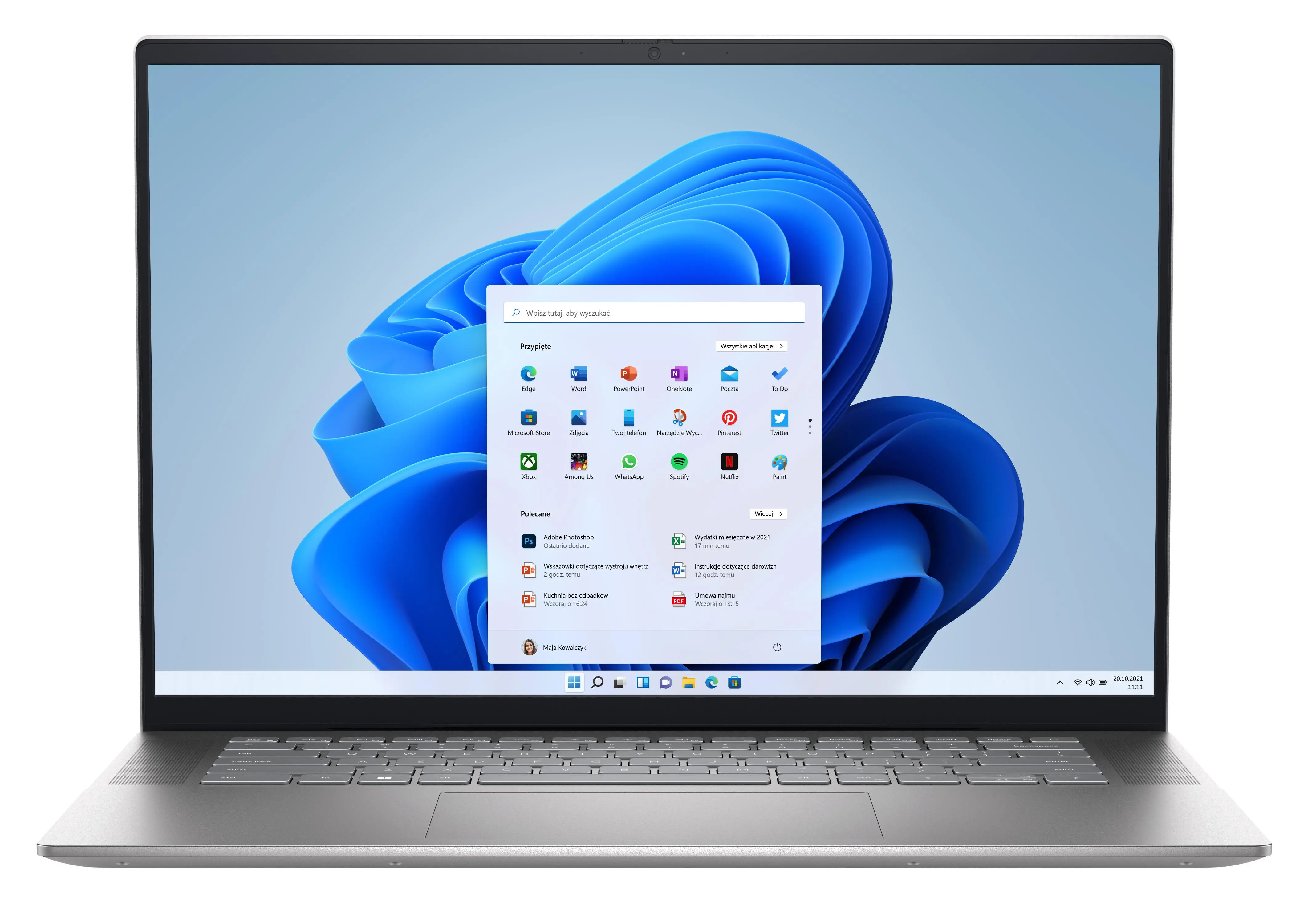 Laptop Dell Inspiron 5625-6457 16' R7 5825U 16GB RAM 512GB Dysk SSD Win11 Srebrny