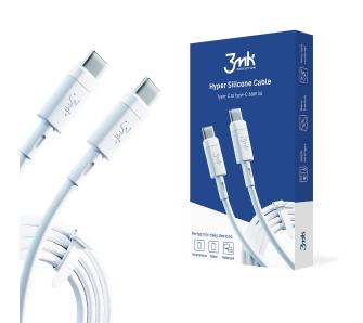 Kabel 3mk Hyper Silicone Cable USB-C do USB-C 60W 3A 1m Biały