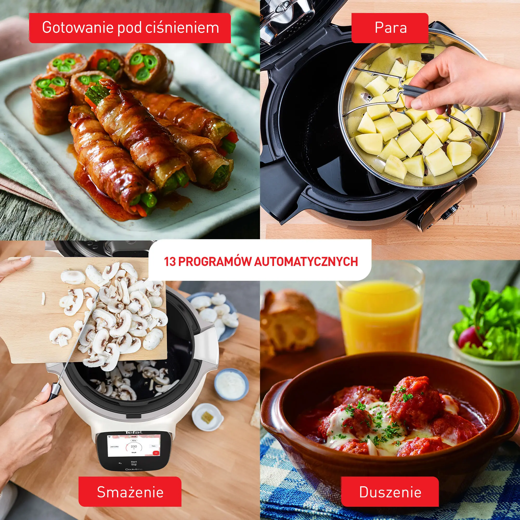 Multicooker Tefal Cook4me Touch Wi-Fi CY9128 1600W 6l Kosz do gotowania na parze