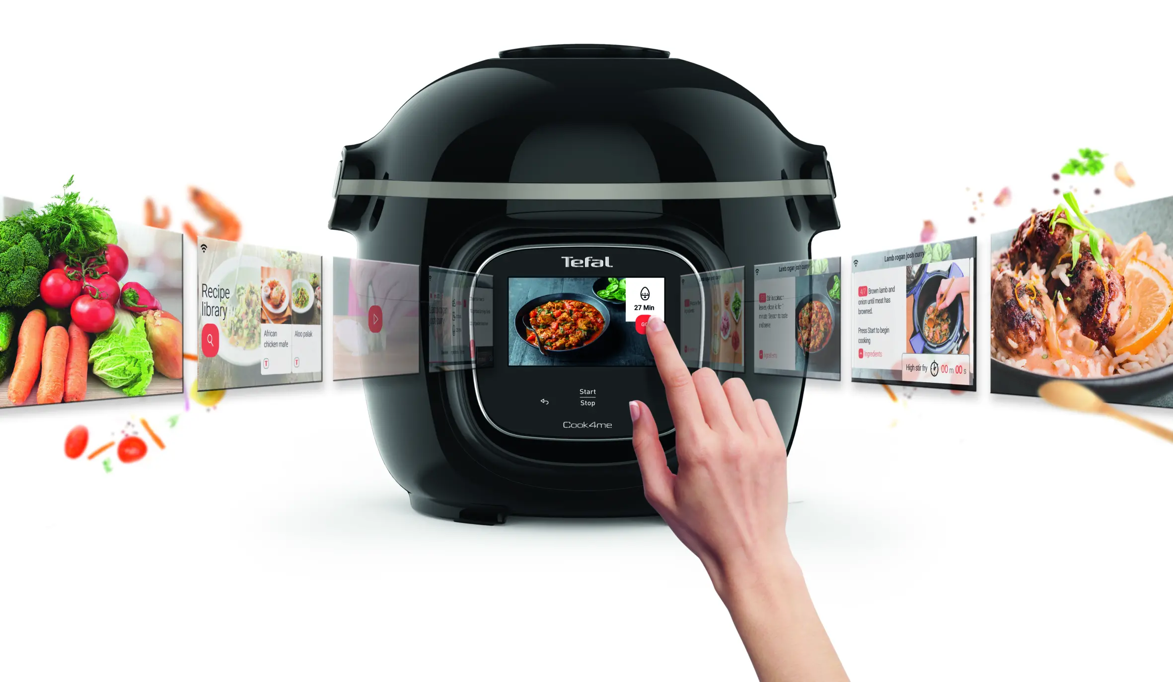 Multicooker Tefal Cook4me Touch Wi-Fi CY9128 1600W 6l Kosz do gotowania na parze