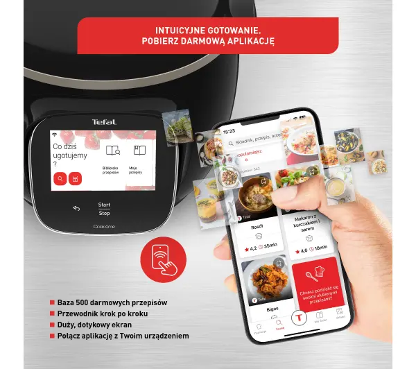 Tefal Cook4me Touch Wi-Fi CY9128 1600W 6l Kosz do gotowania na parze - Kup na Raty - RRSO 0%