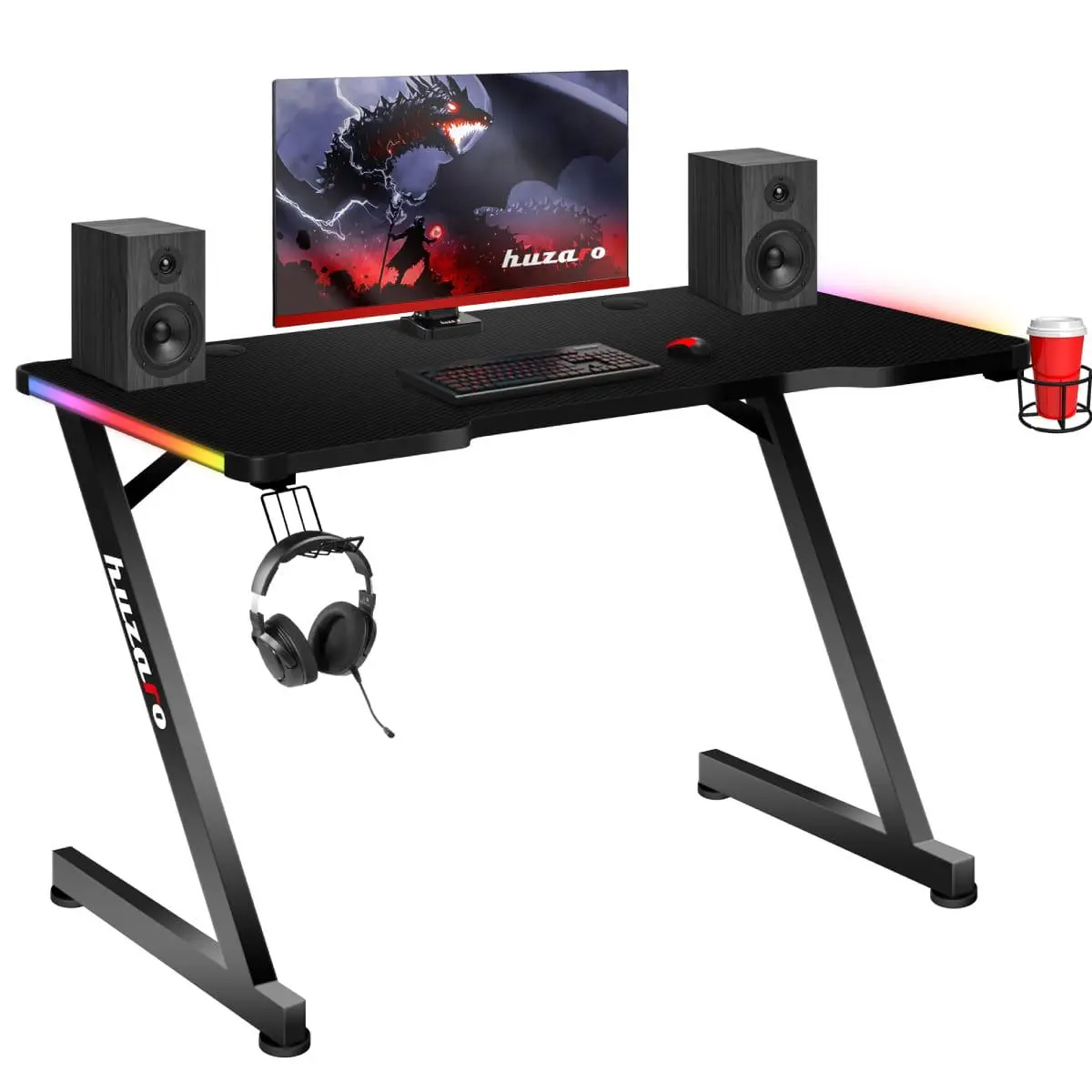 Biurko Huzaro Hero 2.5 RGB LED 120cm Czarny