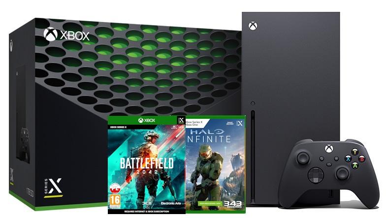 Konsola Xbox Series X z napędem - 1TB - Halo Infinite - Battlefield 2042
