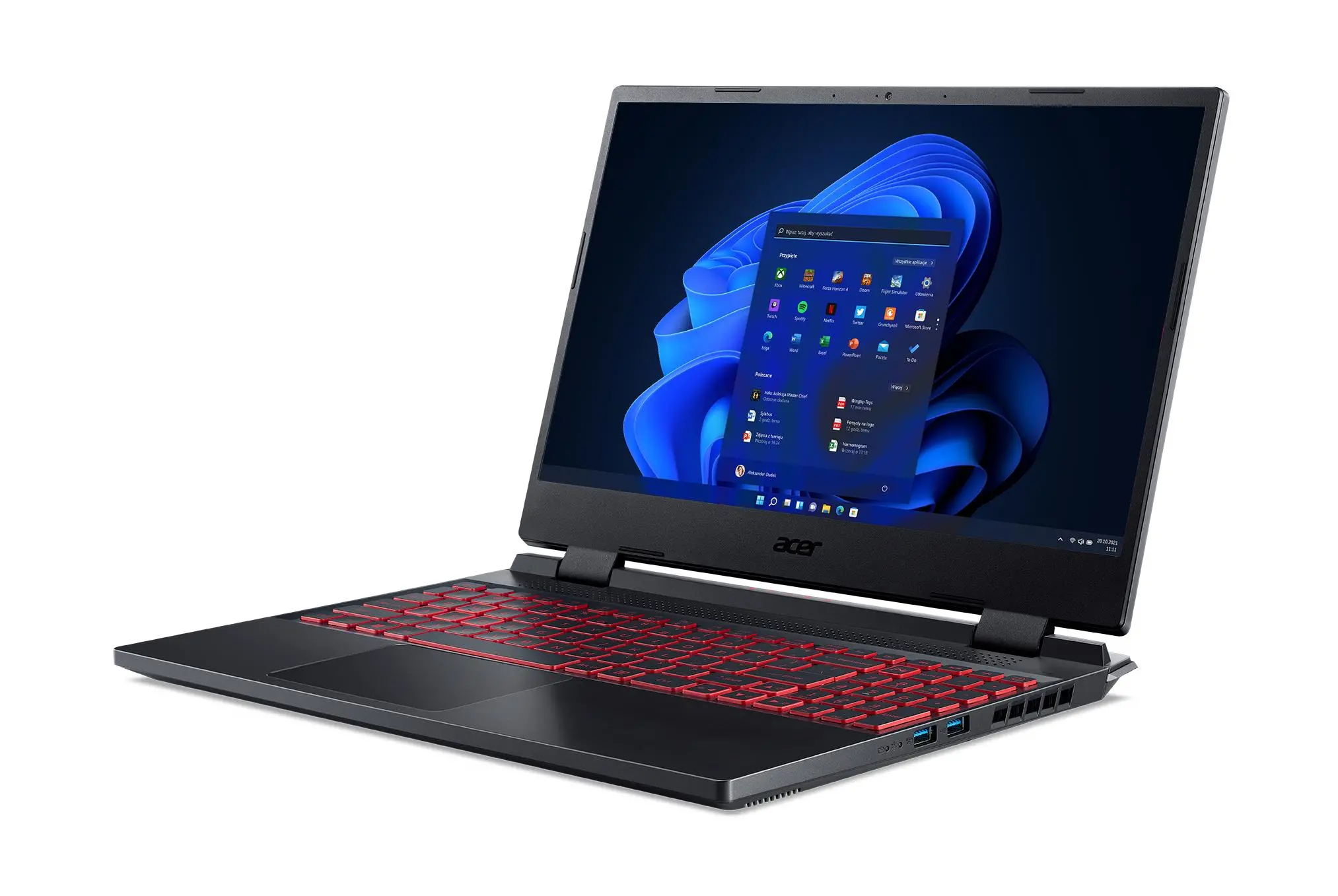 Laptop gamingowy Acer Nitro 5 AN515-58-58BD 15,6" 144Hz i5-12400H 16GB RAM 512GB Dysk SSD RTX3050Ti Win11 Czarny