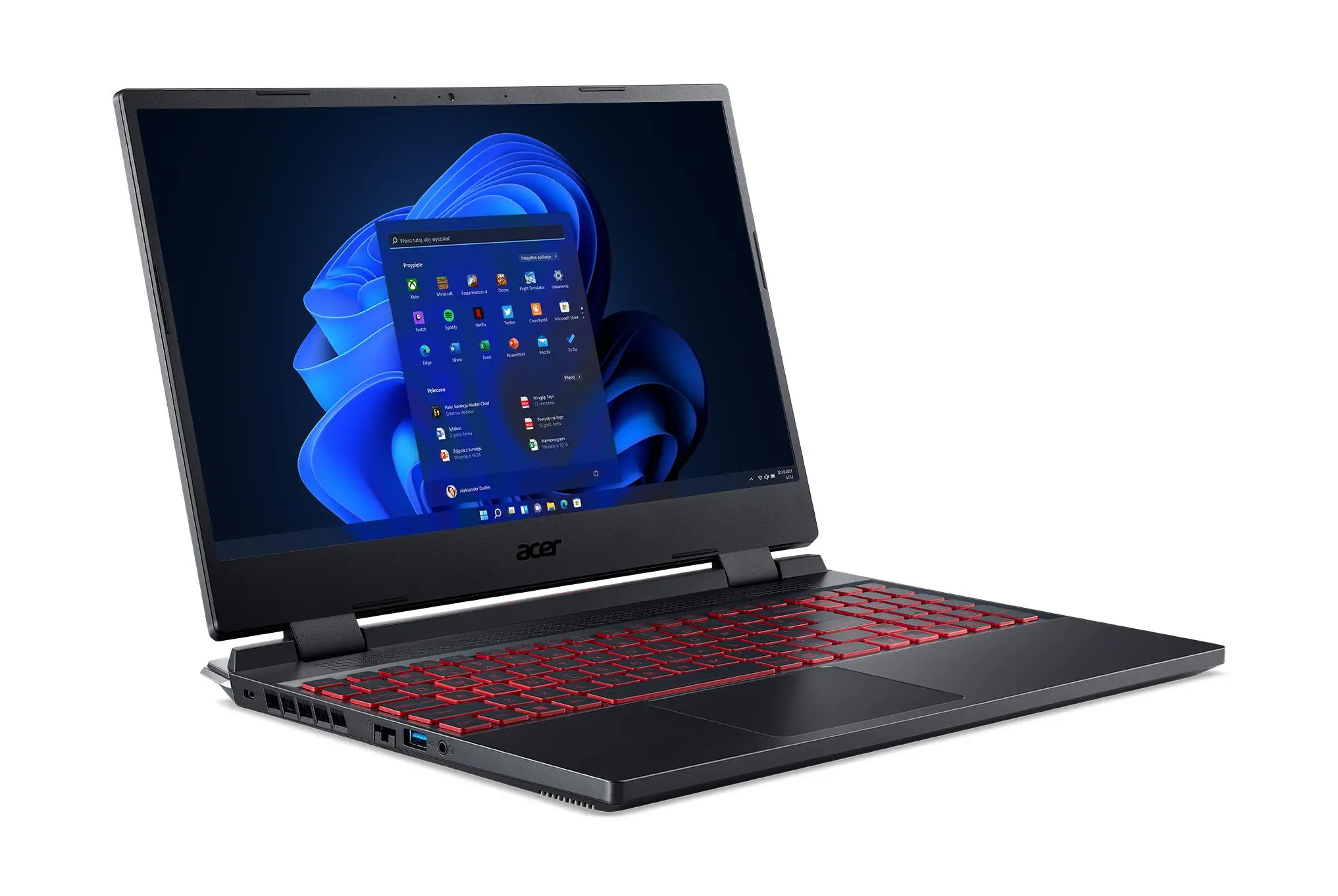 Laptop gamingowy Acer Nitro 5 AN515-58-58BD 15,6" 144Hz i5-12400H 16GB RAM 512GB Dysk SSD RTX3050Ti Win11 Czarny