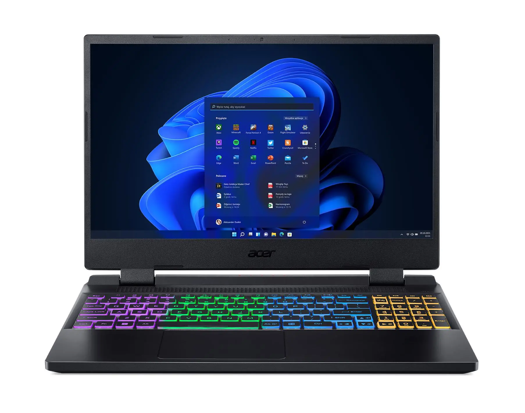 Laptop gamingowy Acer Nitro 5 AN515-58-53F4 15,6" 165Hz i5-12500H 16GB RAM 512GB Dysk SSD RTX3060 Win11 Czarny