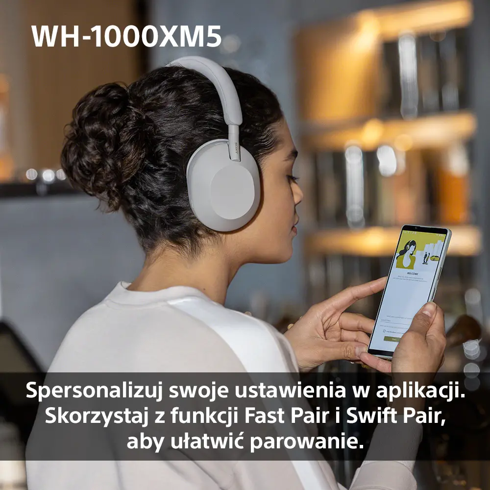 Słuchawki bezprzewodowe Sony WH-1000XM5  ANC Nauszne Bluetooth 5.2 Czarny