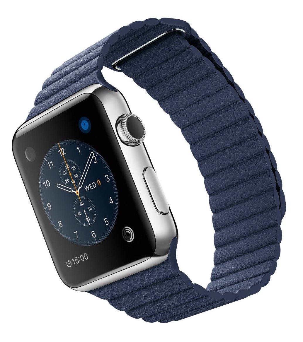 Apple Watch 42mm M (pikowana skóra, nocny błękit)