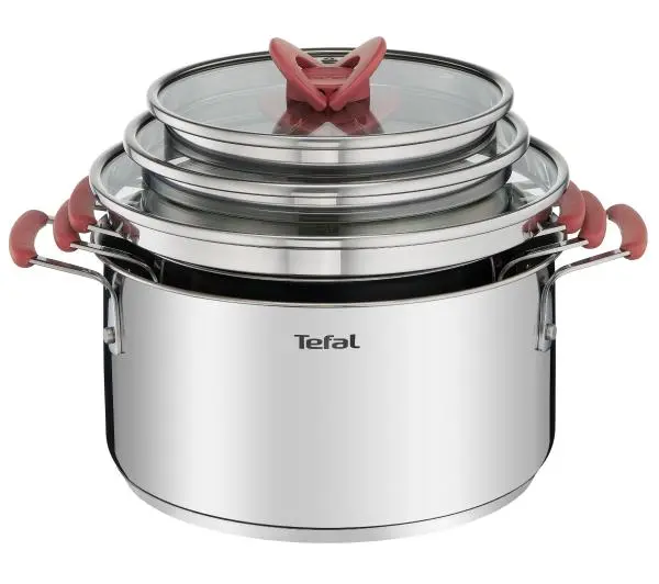 Garnki - Tefal Optispace G720S674 Indukcja Stal nierdzewna 6 elementów