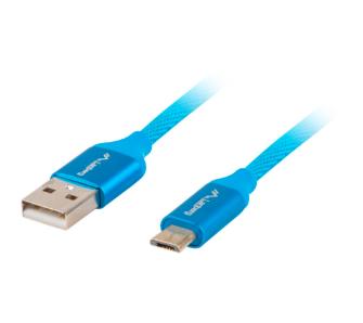 Kabel Lanberg USB 2,0 do microUSB QC 3,0 1,8m Niebieski