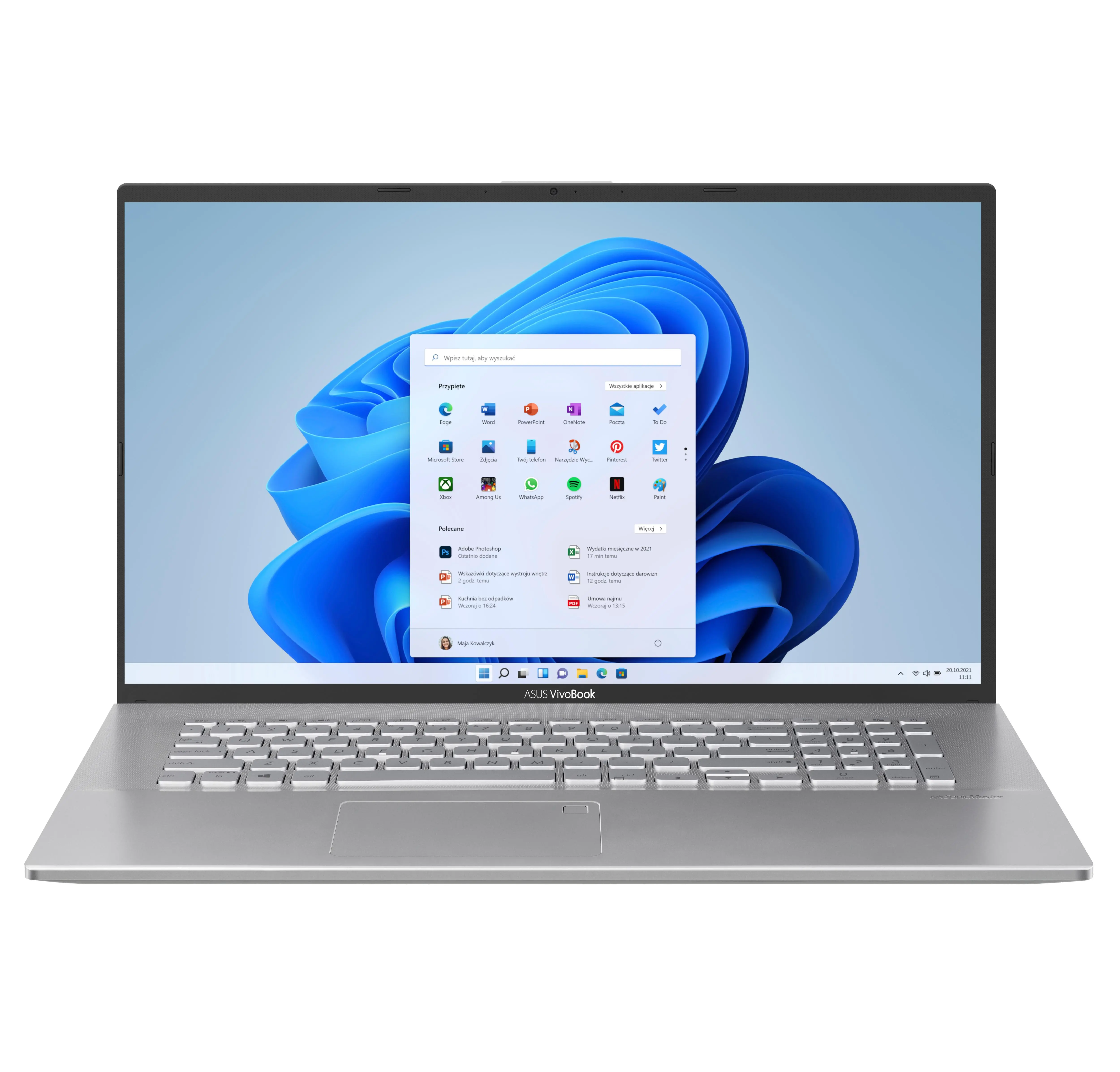 Laptop ASUS VivoBook 17 X712EA-AU683W 17,3" i3-1115G4 8GB RAM 512GB Dysk SSD Win11 Srebrny