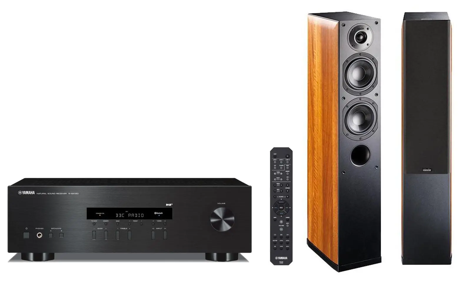 Zestaw stereo Yamaha R-S202D Czarny, Indiana Line Nota 550 X Orzech