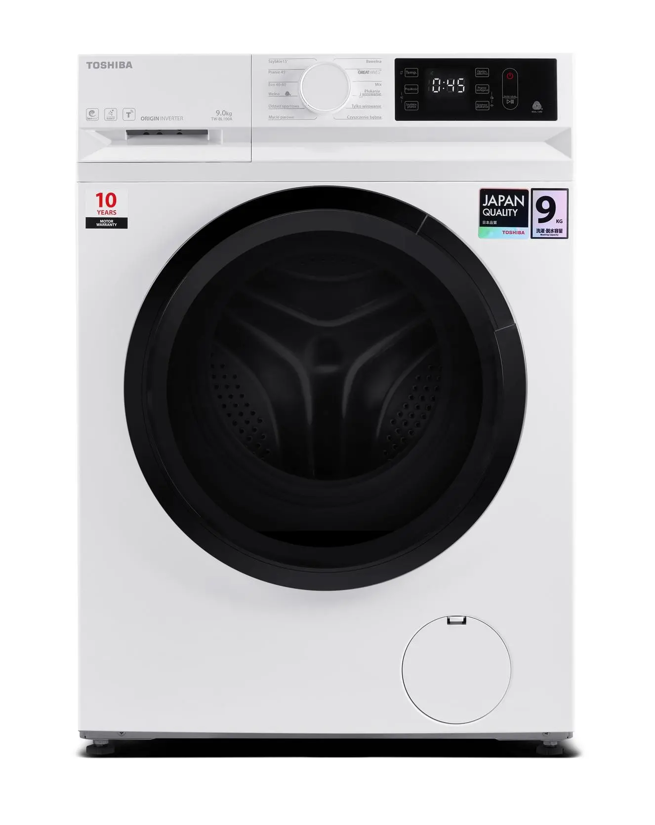 Pralka Toshiba TW-BL100A4PL(WK) 9kg 1400obr/min Zdalne sterowanie