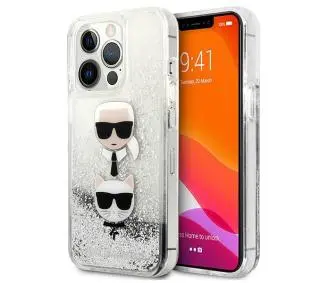 Karl Lagerfeld Liquid Glitter Karl&Choupette Head KLHCP13LKICGLS do iPhone 13 Pro /13