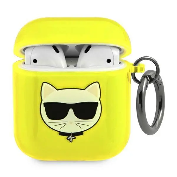 Etui na słuchawki Karl Lagerfeld KLA2UCHFY Choupette Head AirPods Cover Żółty
