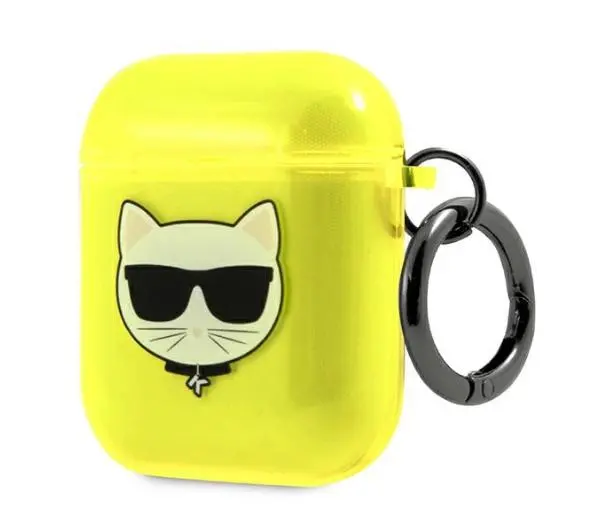 Karl Lagerfeld KLA2UCHFY Choupette Head AirPods Cover Żółty