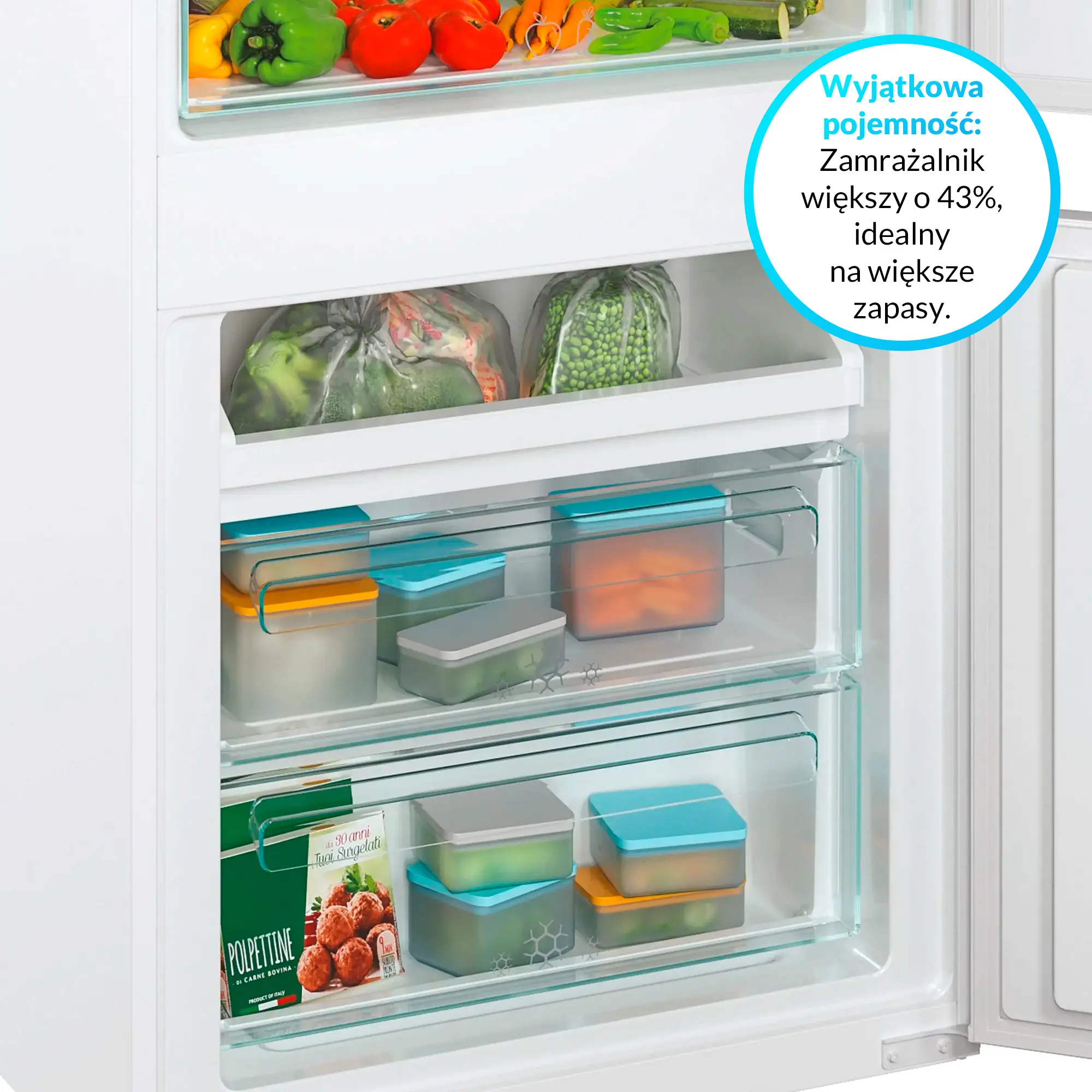 Lodówka Candy Fresco CBT7719FW Pełny No Frost 193,5cm Zdalne sterowanie