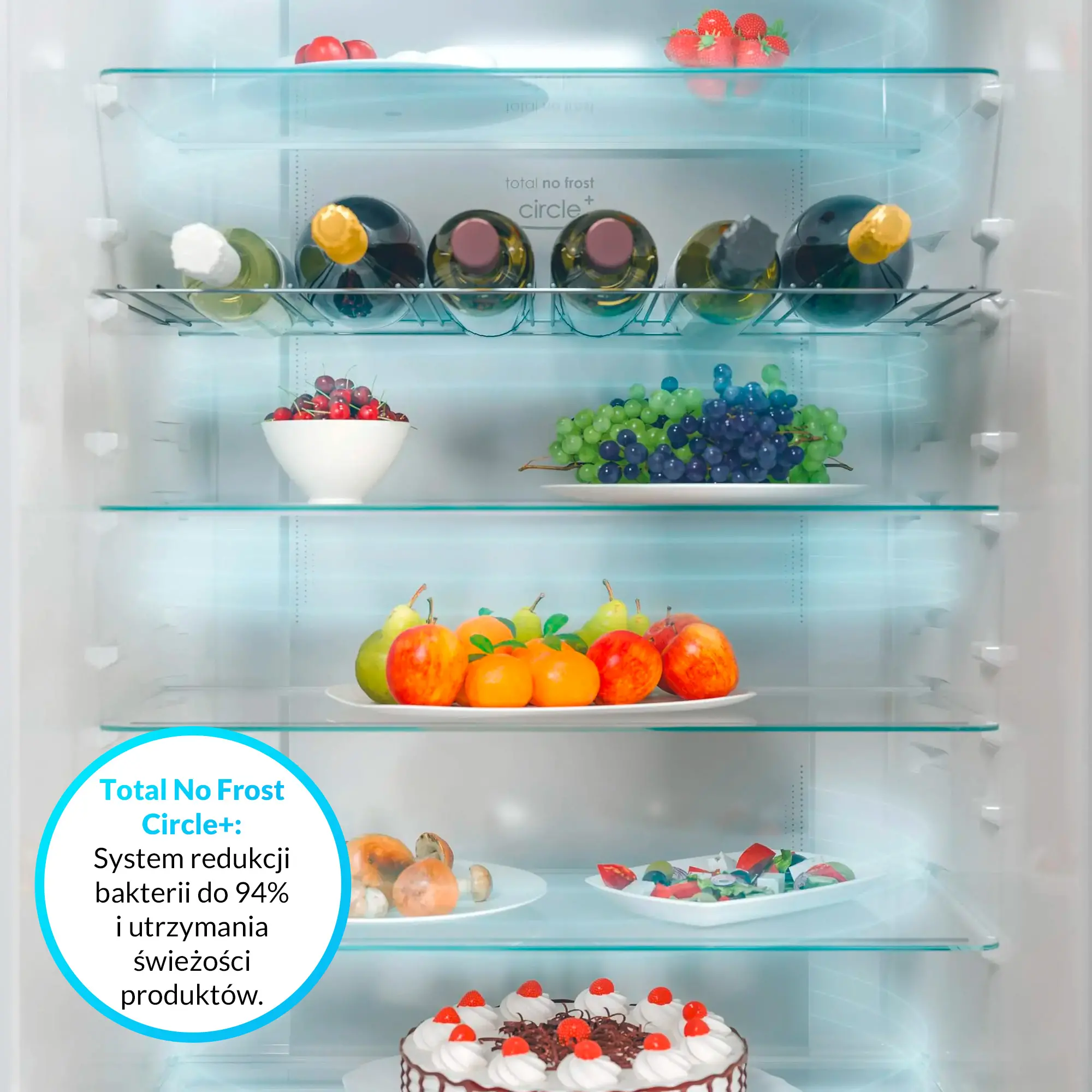 Lodówka Candy Fresco CBT7719FW Pełny No Frost 193,5cm Zdalne sterowanie