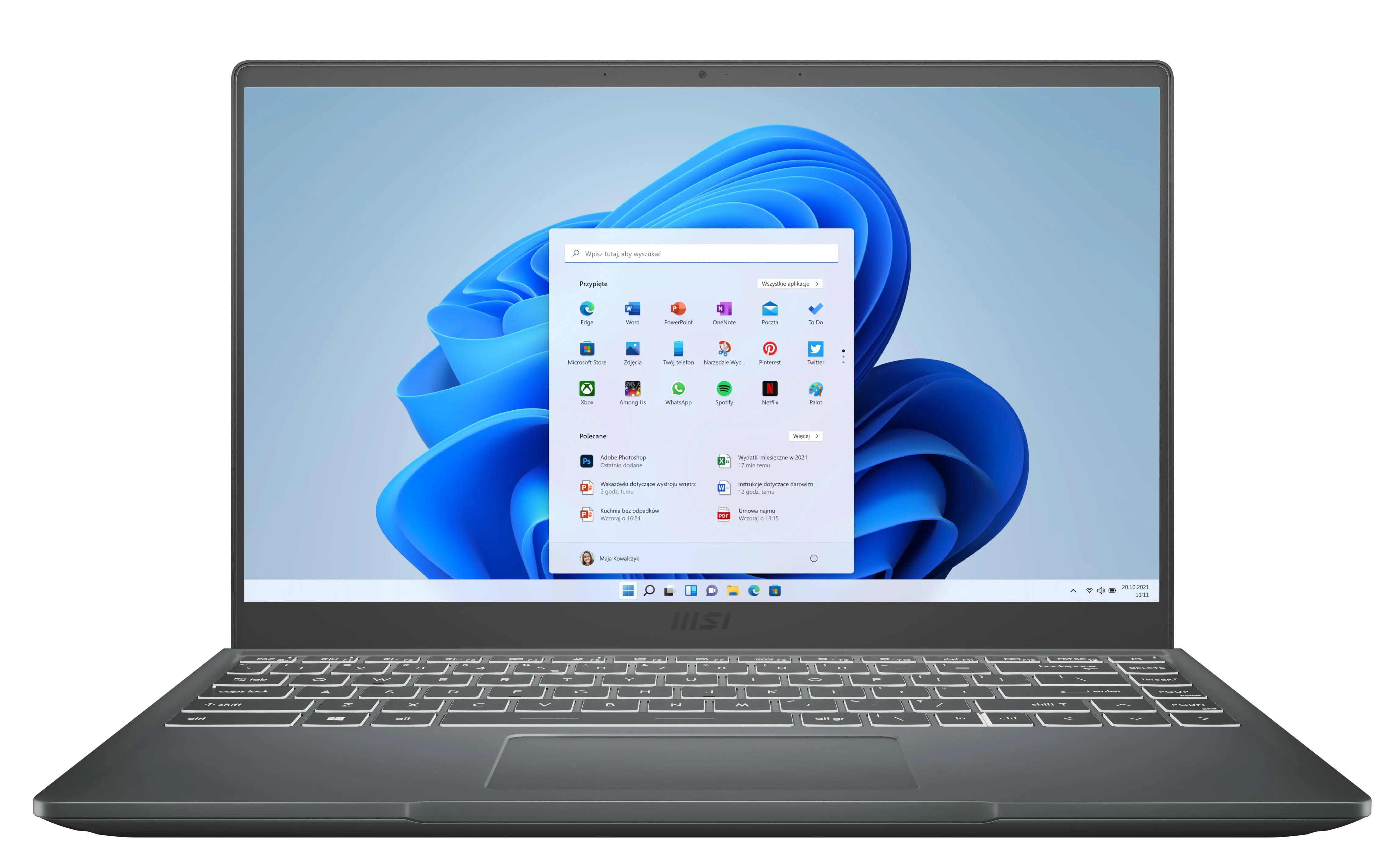 Laptop ultrabook MSI Modern 14 B11MOU-1005PL 14" i5-1155G7 8GB RAM 512GB Dysk SSD Win11 Szary