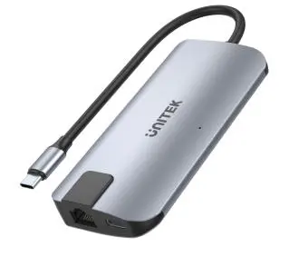 Unitek D1028A, USB-C, 2x USB-A, HDMI, RJ45, PD 100W