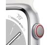 Smartwatch Apple Watch Series 8 GPS - Cellular 45mm koperta z aluminium srebrny - pasek sportowy biały