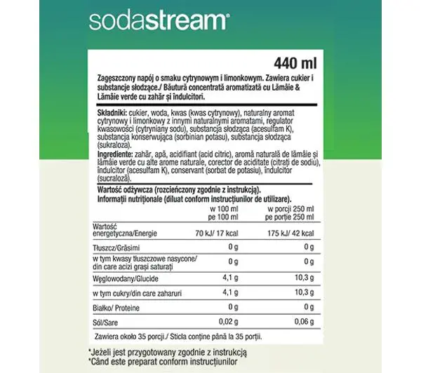 Sodastream Cytryna Limonka