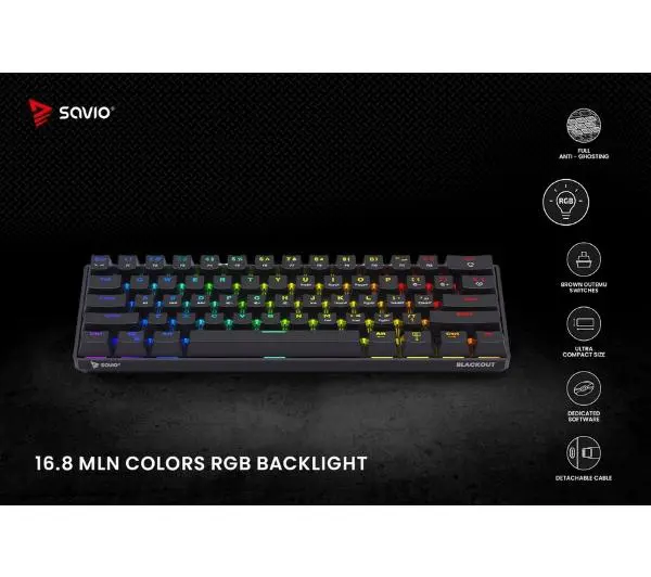 Savio Blackout BROWN Outemu Brown Czarny