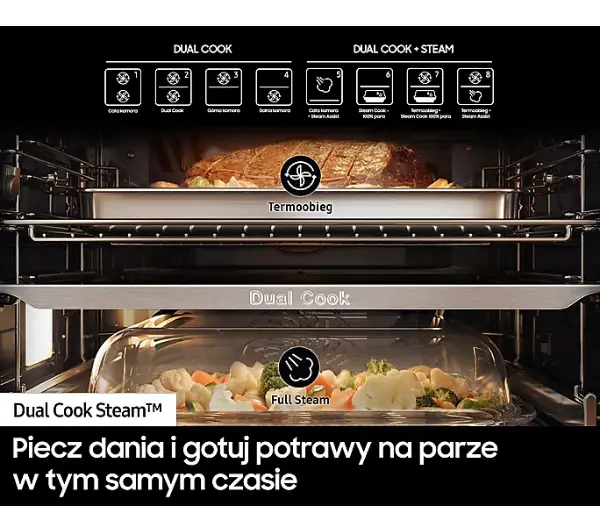 Samsung Bespoke NV7B6665IAA Dual Cook Termoobieg AirFry Zdalne sterowanie Beżowy - Kup na Raty - RRSO 0%