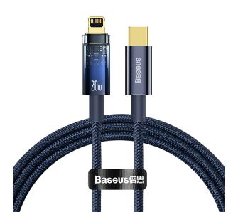 Kabel Baseus USB-C do Lightning Explorer 20W 1m Niebieski