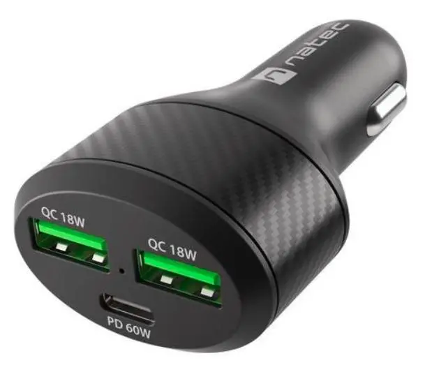 Ładowarka samochodowa Natec NUC-1981 PD 3,0 84W Czarny