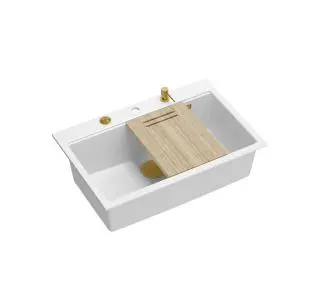 Quadron HQM7650U1_PVDG1 Marc Workstation Granitowy Biały/Złoty - DRUGI -30%, ALBO 5-TY ZA 1ZŁ - Kup na Raty - RRSO 0%