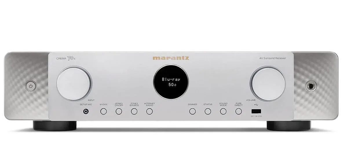 Amplituner Marantz Cinema 70S 7.2-kanałowy Dolby Atmos DTS X Wi-Fi Bluetooth AirPlay Srebrno-złoty