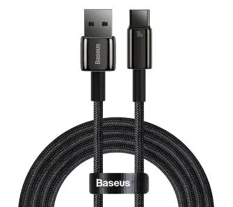 Kabel Baseus USB do USB-C Tungsten Gold 100W 2m Czarny