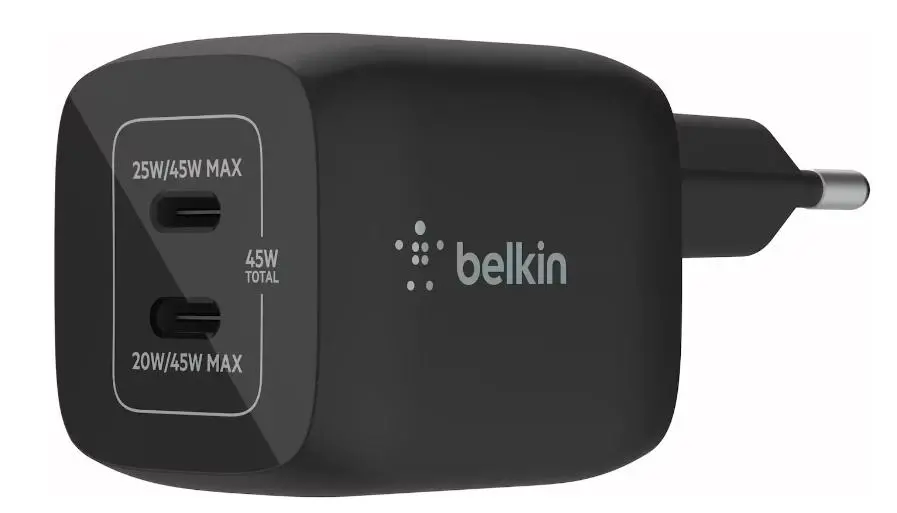 Ładowarka sieciowa Belkin BoostCharge Pro Dual USB-C GaN PPS 45W
