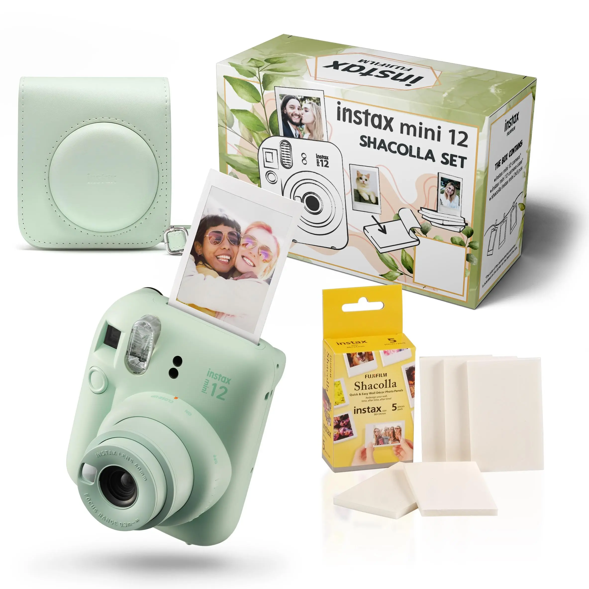 Aparat Fujifilm Instax Mini 12 Zielony + etui + 2x shacolla