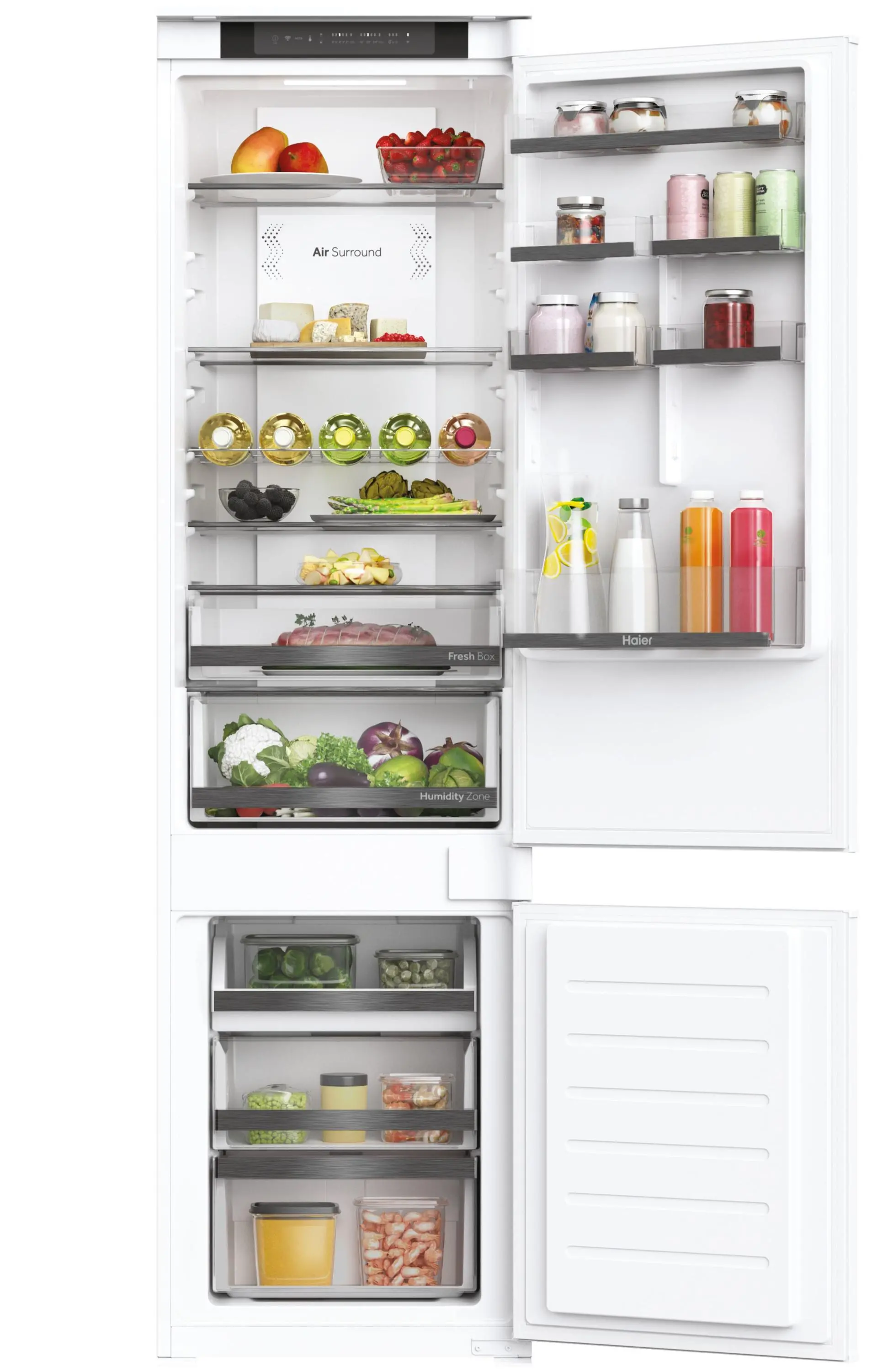 Lodówka Haier Seria 6 HBW5519ECM Pełny No Frost 193,5cm Szuflada z kontrolą wilgotności