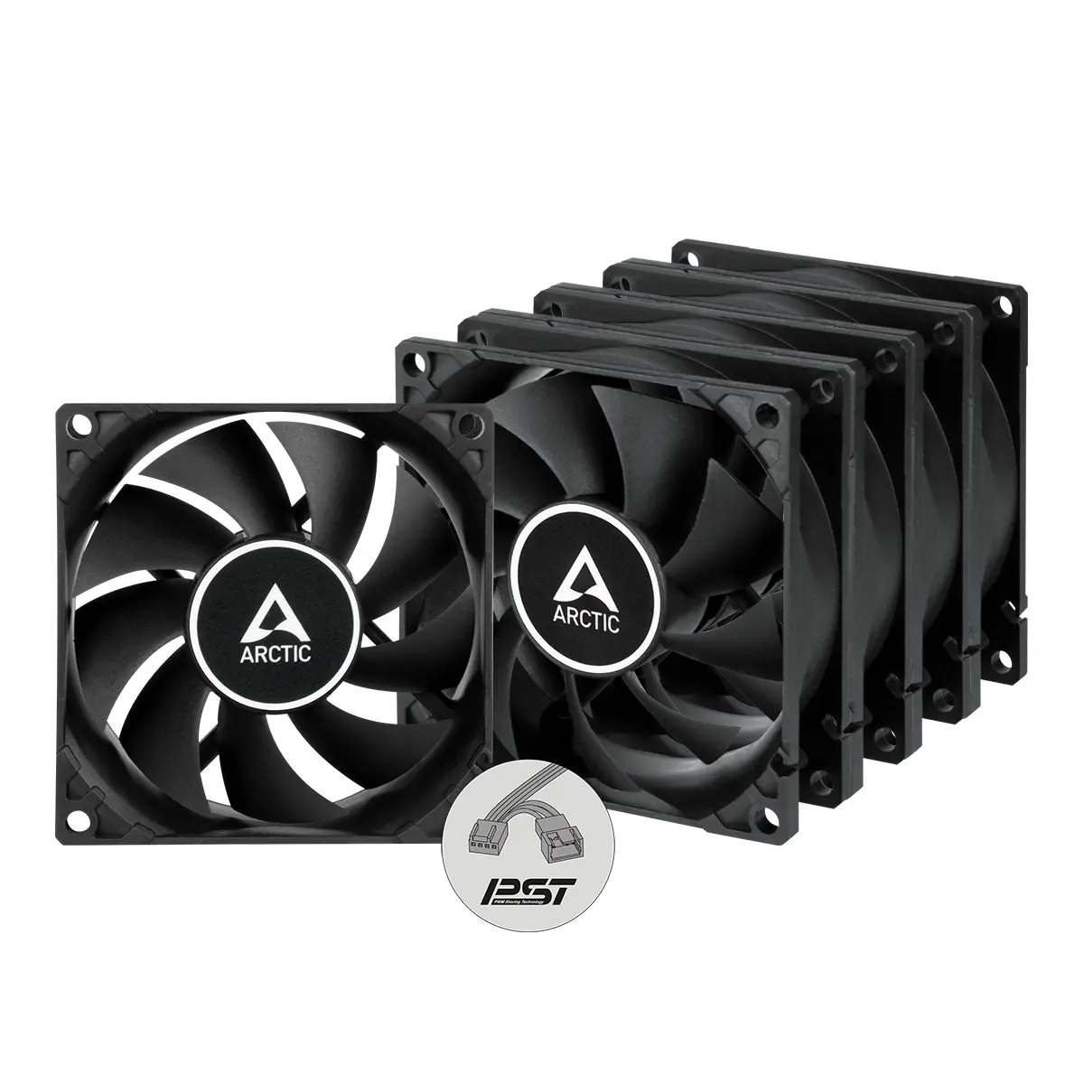 Zestaw wentylatorów Arctic F8 PWM PST 80mm 5szt. Czarny
