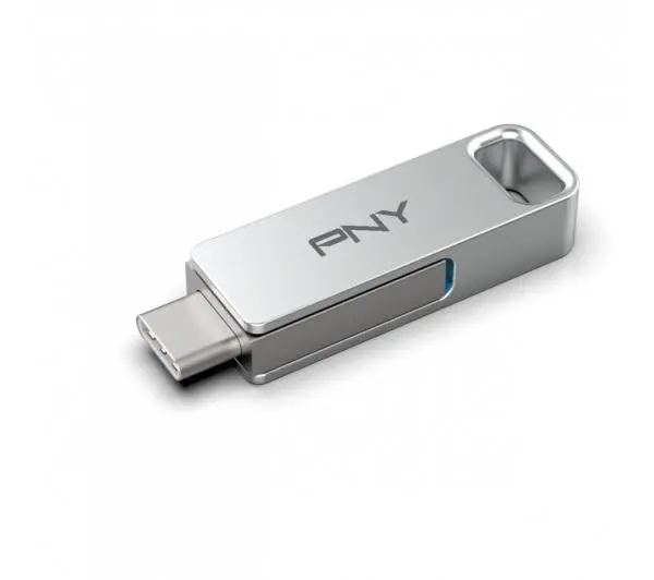 PNY Duo Link 256GB USB 3.2 Typ C / USB 3.2 Srebrny