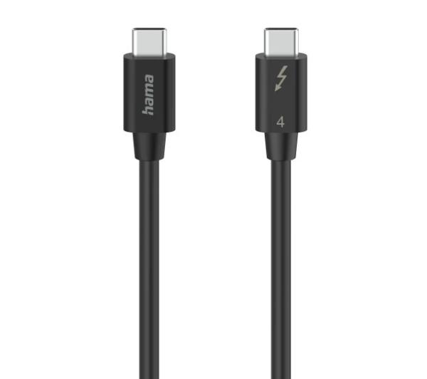 Kabel USB Hama USB-C Thunderbolt 4 0,8m 40Gbit/s 100W 8K (czarny)